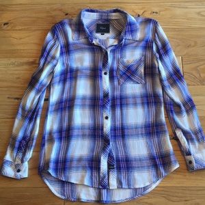 Rails plaid button up top size small